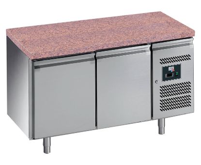 Image de Table réfrigérée 2 portes dessus granit sans dosseret - prof. 800