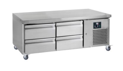 Image de Soubassement réfrigéré 2x2 tiroirs pour bac gastro GN 1/1 dessus inox