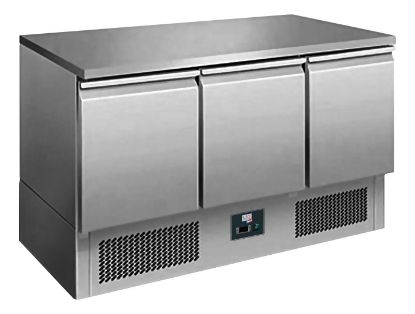 Image de Saladette 3 portes dessus fixe en inox  