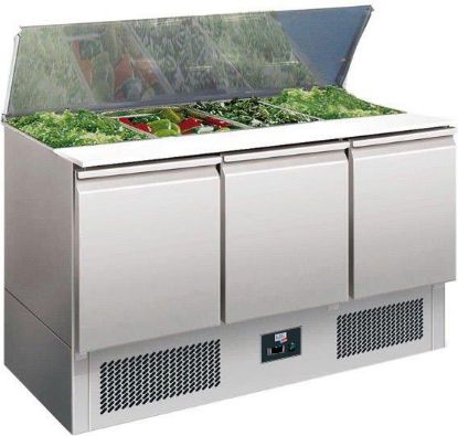 Image de Saladette en inox avec couvercle télescopique 3 portes 