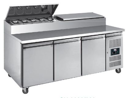 Image de Table à sandwiches groupe latéral avec couvercle inox 3 portes GN 1/1