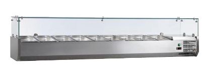 Image de Vitrine à ingrédients inox avec pare-haleine en verre droit Largeur 2000mm 