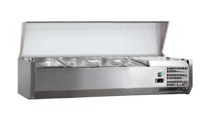 Image de Vitrine à ingrédients avec couvercle en inox Largeur 1200mm