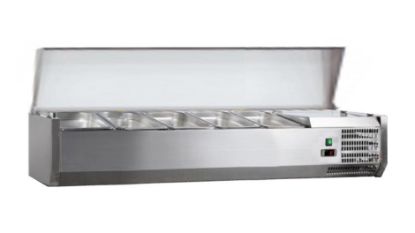 Image de Vitrine à ingrédients avec couvercle en inox Largeur 1400mm 