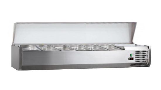 Image de Vitrine à ingrédients avec couvercle en inox Largeur 1500mm