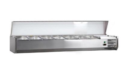 Image de Vitrine à ingrédients avec couvercle en inox Largeur 1600mm