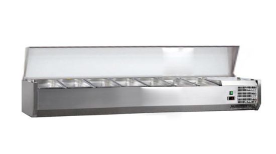 Image de Vitrine à ingrédients avec couvercle en inox Largeur 1600mm