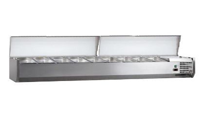 Image de Vitrine à ingrédients avec 2 couvercles en inox Largeur 2000mm 