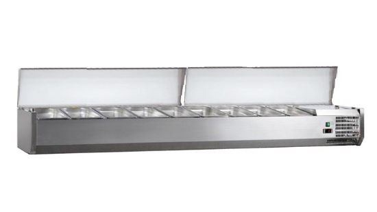 Image de Vitrine à ingrédients avec 2 couvercles en inox Largeur 2000mm 