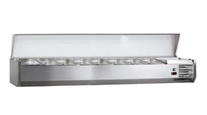 Image de Vitrine à ingrédients avec couvercle en inox Largeur 1800mm