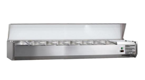 Image de Vitrine à ingrédients avec couvercle en inox Largeur 1800mm