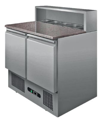 Image de Table à pizzas avec insert pour bacs gastronormes 2 portes