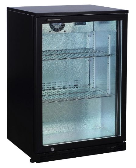 Image de Meuble arrière de bar skin plate noir 1 porte battante 138L