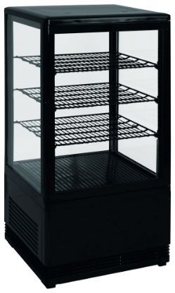 Image de Vitrine réfrigérée de type pâtisserie noire 68L