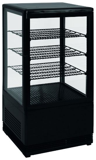 Image de Vitrine réfrigérée de type pâtisserie noire 68L
