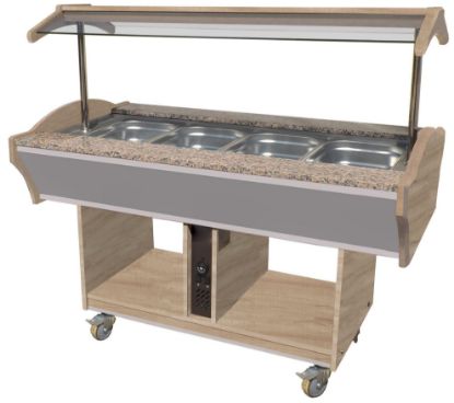 Image de Buffet Salad bar chauffant capacité 4 GN 1/1
