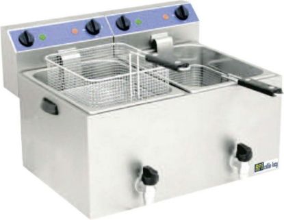 Image de Friteuse de table électrique avec vidange 2x8L - AFI Collin-Lucy