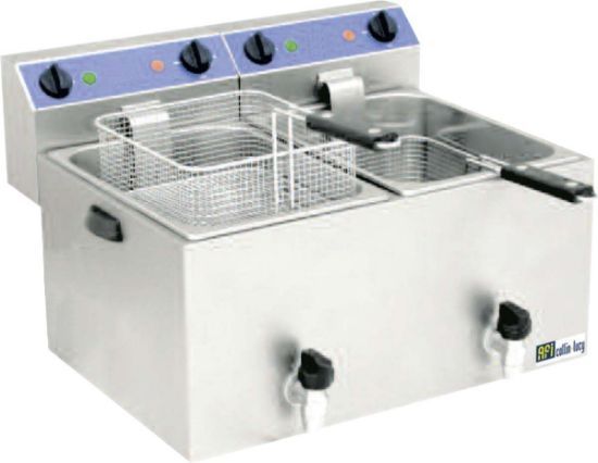 Image de Friteuse de table électrique avec vidange 2x8L - AFI Collin-Lucy