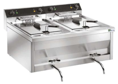 Image de Friteuse de table électrique avec vidange 2x12L - AFI Collin-Lucy 