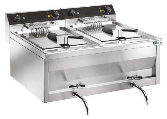 Image de Friteuse de table électrique avec vidange 2x12L - AFI Collin-Lucy 