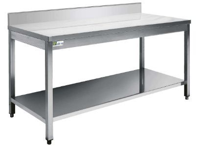 Image de Table inox avec dosseret 600x1300 - AFI COLLIN-LUCY