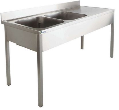 Image de Plonge inox série 600 avec bacs de 400x500x300 - AFI Collin Lucy