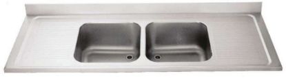 Image de Plonge inox série 600 2 bacs 400x500x300mm et 2 égouttoirs - AFI Collin-Lucy