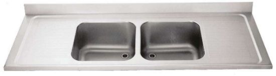 Image de Plonge inox série 600 2 bacs 400x500x300mm et 2 égouttoirs - AFI Collin-Lucy