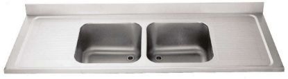 Image de Plonge inox série 700 2 bacs 500x500x300mm et 2 égouttoirs - AFI Collin-Lucy
