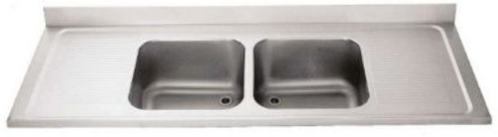 Image de Plonge inox série 700 2 bacs 500x500x300mm et 2 égouttoirs - AFI Collin-Lucy