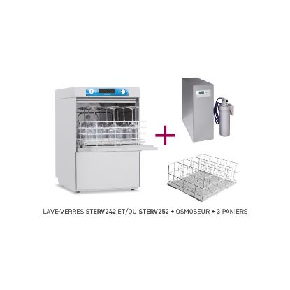 Image de PACK STOP ESSUYAGE - Lave-verres 400 X 400 avec osmoseur - ELETTROBAR