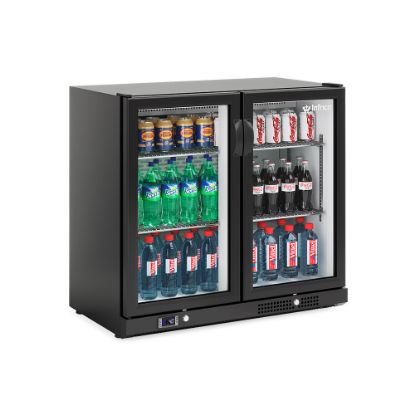 Image de Arrière de bar horizontal noir H850 2 portes 193L - Infrico