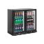 Image de Arrière de bar horizontal noir H850 2 portes 193L - Infrico