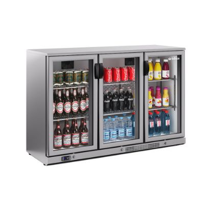 Image de Arrière de bar horizontal inox H850 3 portes 296L - Infrico 