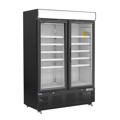 Image de Vitrine réfrigérée négative avec caisson lumineux Série G 920L noire - Polar