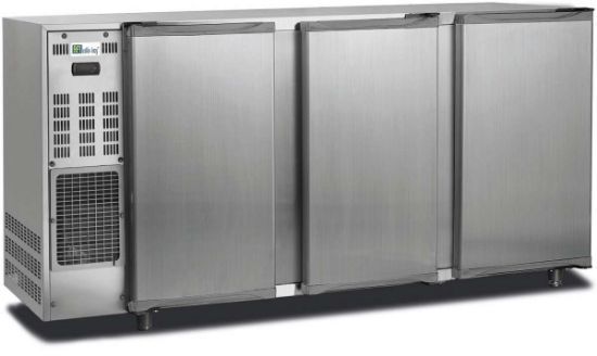 Image de Arrière de bar inox 3 portes pleines 390L Groupe logé - AFI Collin-Lucy  