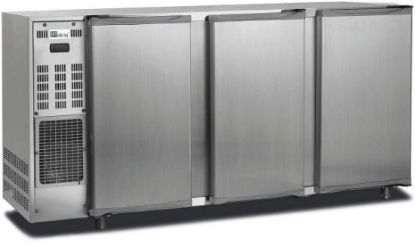 Image de Arrière de bar inox 3 portes pleines 466L Groupe logé - AFI Collin-Lucy 