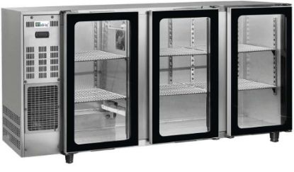 Image de Arrière de bar inox 3 portes vitrées 466L Groupe logé - AFI Collin-Lucy