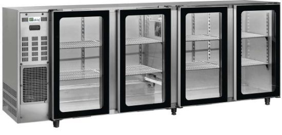 Image de Arrière de bar inox 4 portes vitrées 521L Groupe logé - AFI Collin-Lucy