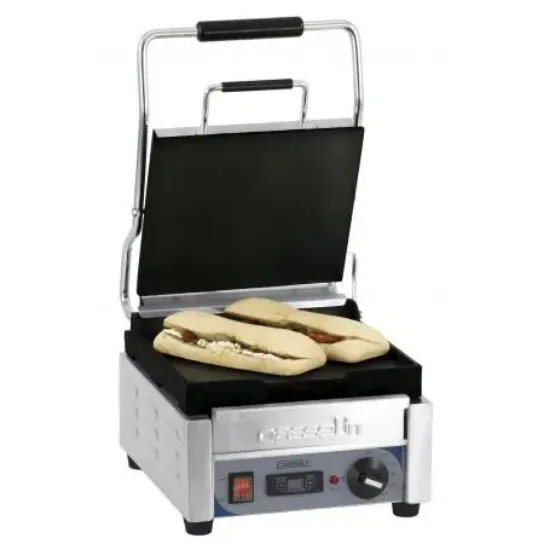 Image de Grill Panini Petit Premium 2 plaques rainurées avec minuteur - CASSELIN