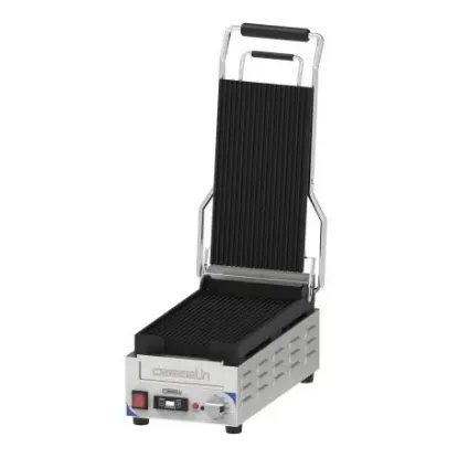 Image de Grill Panini compact Premium 2 plaques rainurées avec minuteur - CASSELIN