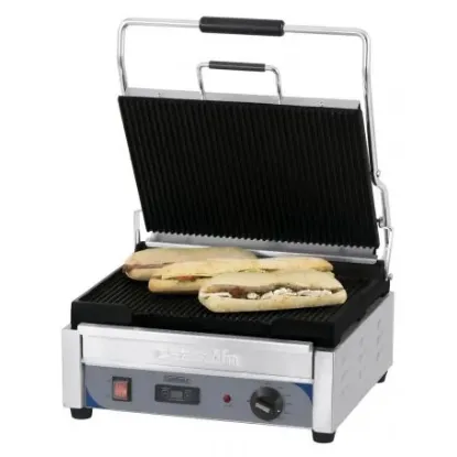 Image de Grill Panini Grand Premium 2 plaques rainurées avec minuteur - CASSELIN