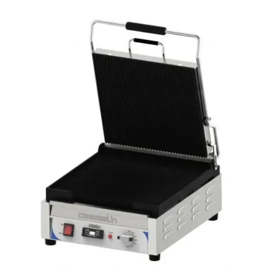 Image de Grill Panini XL Premium 2 plaques rainurées avec minuteur - CASSELIN