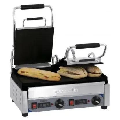 Image de Grill Panini double Premium 2 plaques lisses avec minuteur - CASSELIN