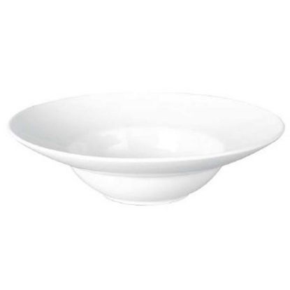 Image de Assiette à pâtes Kaszub 26 cm en porcelaine blanche  550 ml - Lot de 6 - Novastyl 