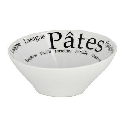 Image de Assiette à pâtes forme bol 19 cm en porcelaine décorée 60 cl - Lot de 6 - Novastyl 