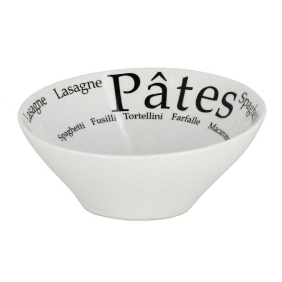 Image de Assiette à pâtes forme bol 19 cm en porcelaine décorée 60 cl - Lot de 6 - Novastyl 