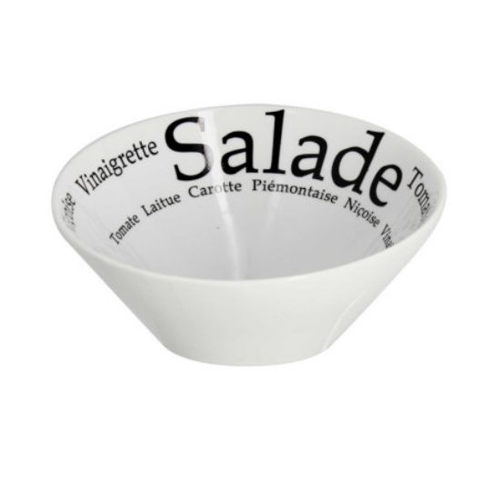 Image de Assiette à salade 19 cm en porcelaine avec inscriptions - Lot de 6 - The Kitchenette