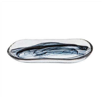 Image de Assiette plate ovale Atlas 27,5 x 14,5 cm en verre noir - Lot de 3 - Ardacam 