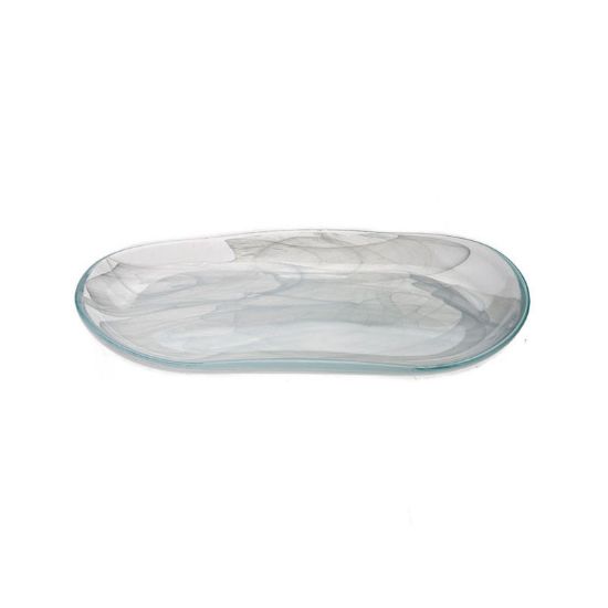 Image de Assiette plate ovale Atlas 21 x 11,5 cm en verre blanc - Lot de 6 - Ardacam 